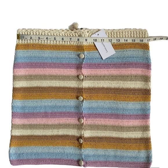 Lovers + Friends NEW Size Large Lisette Crochet Skirt Stripe Beach Revolve NWT - Picture 7 of 10